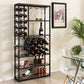 Costway Industrial Floor Wine Rack with 3 Rows of Stemware Racks