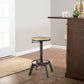 Costway Industrial Swivel Wooden Seat Height Adjustable Bar Stool