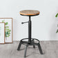 Costway Industrial Swivel Wooden Seat Height Adjustable Bar Stool