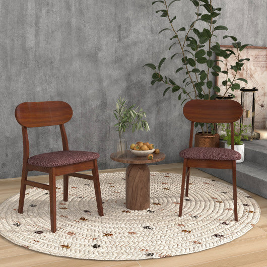 Costway KC55626ES Set of 2 Espresso Mid-Century Wooden Dining Chairs
