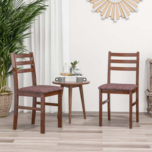 Costway KC55627ES Set of 2 Espresso Mid-Century Wooden Dining Chairs