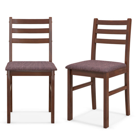 Costway KC55627ES Set of 2 Espresso Mid-Century Wooden Dining Chairs