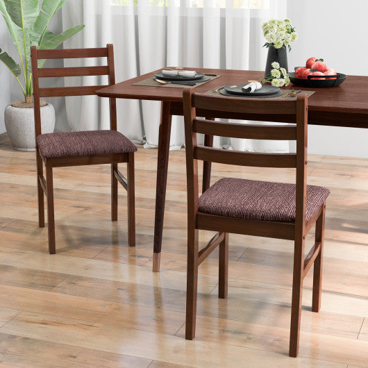 Costway KC55627ES Set of 2 Espresso Mid-Century Wooden Dining Chairs