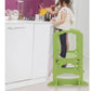 Costway Kids Height Adjustable Kitchen Step Stool Toddlers Kitchen Helper w/ Chalkboard - Coffee