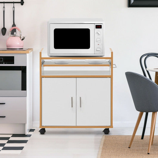 Costway Kitchen Island on Wheels with Removable Shelf and Towel Rack