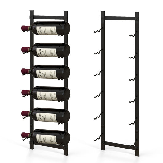 Costway Medium Rust proof Wall Mounted Wine Rack for 6 or 9 Bottles