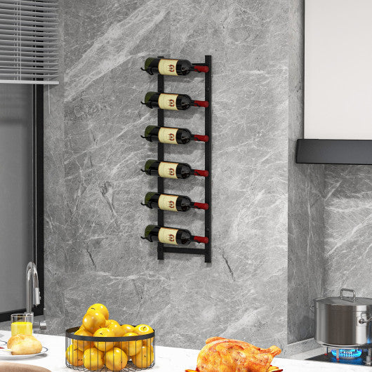 Costway Medium Rust proof Wall Mounted Wine Rack for 6 or 9 Bottles ...