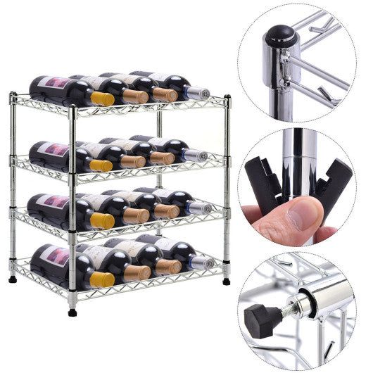 Costway Metal Wine Holder Bottle Rack for 16 Bottles