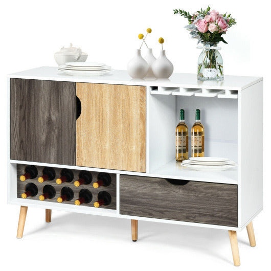 Costway Mid-Century Buffet Sideboard Wooden Storage Cabinet