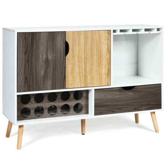 Costway Mid-Century Buffet Sideboard Wooden Storage Cabinet