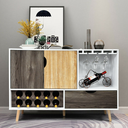 Costway Mid-Century Buffet Sideboard Wooden Storage Cabinet