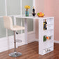 Costway Modern Bar Table with Storage Shelves