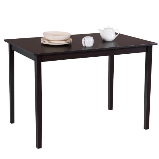 Costway Modern Rectangle Dining Table with Wooden Legs