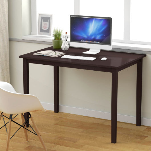 Costway Modern Rectangle Dining Table with Wooden Legs
