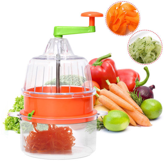 Costway Multifunctional Manual Spiral Plastic Vegetable Slicer Fruit Cutter