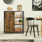 Costway Multipurpose Freestanding Storage Cabinet with 3 Open Shelves and Doors