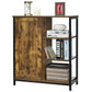 Costway Multipurpose Freestanding Storage Cabinet with 3 Open Shelves and Doors