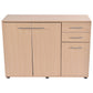 Costway Natural Color Large Storage Cabinet Cupboard with 2 Drawers
