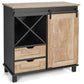 Costway Natural Kitchen Buffet Sideboard with Sliding Barn Door 2 Drawers and Wine Rack
