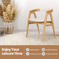 Costway Natural Leisure Bamboo Dining Chair with Curved Back and Anti-slip Foot Pads