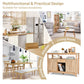 Costway Natural Server Buffet Sideboard With Wine Rack and Open Shelf
