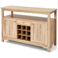 Costway Natural Server Buffet Sideboard With Wine Rack and Open Shelf
