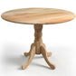 Costway Natural Wooden Dining Table with Round Tabletop and Curved Trestle Legs