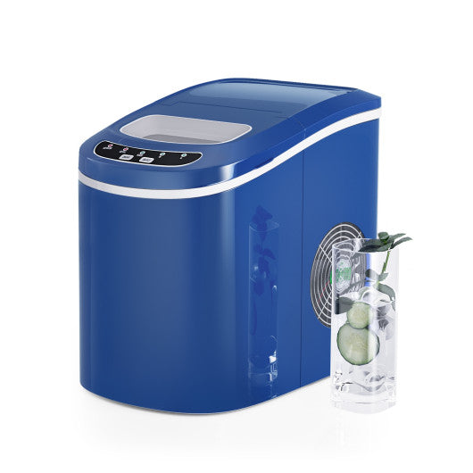 Costway Navy Mini Portable Compact Electric Ice Maker Machine