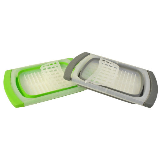 Costway New Collapsible Over the Sink Dish Drainer Colander Expand & Collapse Green&Gray-green