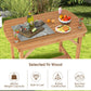 Costway Outdoor Fir Wood Dining Table with 1.5 Inch Umbrella Hole