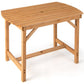 Costway Outdoor Fir Wood Dining Table with 1.5 Inch Umbrella Hole