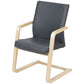 Costway PU Leather Armrest Upholstered Dining Chair with Wood Leg