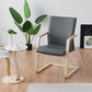 Costway PU Leather Armrest Upholstered Dining Chair with Wood Leg