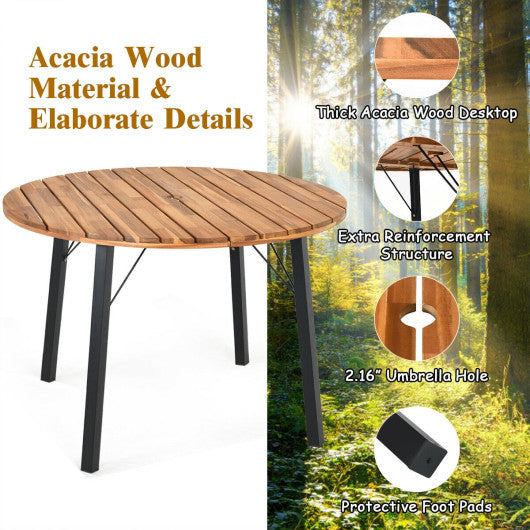 Costway Patented 5 Pieces Patio Dining Chair Set with Umbrella Hole