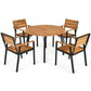 Costway Patented 5 Pieces Patio Dining Chair Set with Umbrella Hole