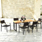 Costway Patented 7 Pieces Outdoor Dining Set with Large Acacia Wood Table Top