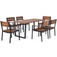 Costway Patented 7 Pieces Patented Outdoor Patio Dining Table Set with Hole