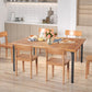 Costway Patio Acacia Wood Dining Table with Umbrella Hole and Metal Legs