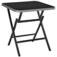 Costway Patio Folding Square Dining Table with Aluminum Frame and Tempered Glass Top
