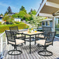 Costway Patio Metal Square Dining Table for Garden and Poolside