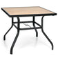 Costway Patio Metal Square Dining Table for Garden and Poolside