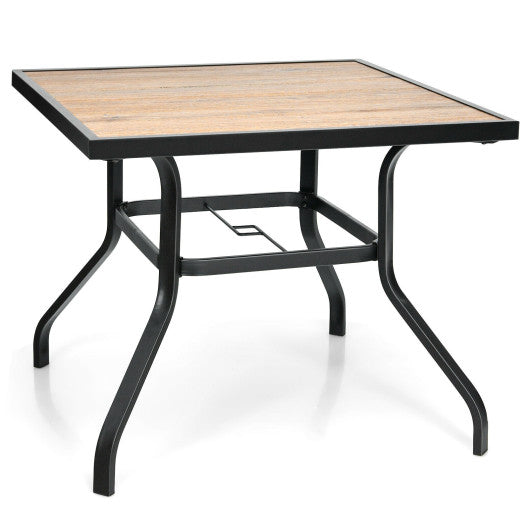 Costway Patio Metal Square Dining Table for Garden and Poolside