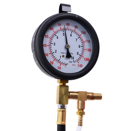 Costway Pro Deluxe Manometer Fuel Injection Pressure Tester Gauge Kit System 0-140PSI