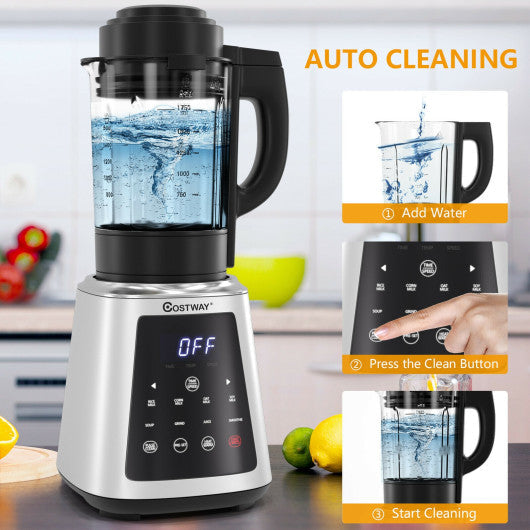 Costway Professional Countertop Blender 8-in-1 Smoothie Soup Blender with Timer