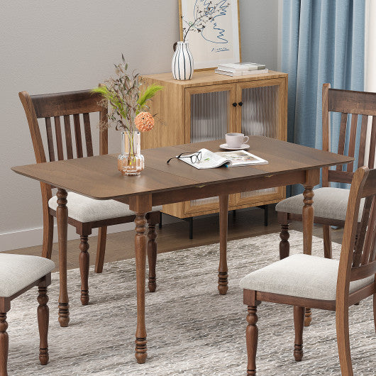 Costway Rectangle Extension Dining Table with Hardwood Structure