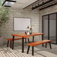 Costway Rectangular Acacia Wood Rustic Dining Furniture Table