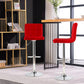 Costway Red Adjustable Swivel Bar Stool with PU Leather
