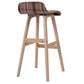 Costway Red Modern Wood Linen Bar Stool Dining Counter Barstools High Chair Furniture