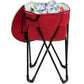 Costway Red Portable Folding Tub Ice Cooler with Stand & Travel Bag