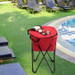 Costway Red Portable Folding Tub Ice Cooler with Stand & Travel Bag